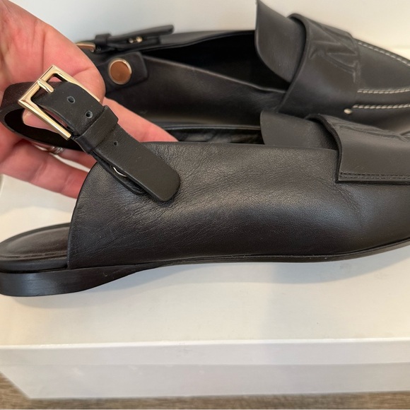New Without Box Max Mara Black Leather Slingbacks Size: EU39 US8.5 Spring - Picture 10 of 15